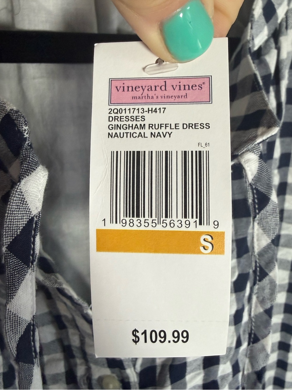 Vineyard Vines Gingham ruffle dress • NWT • Women’s small - Picture 3 of 8